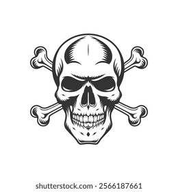 Skull and Crossbones vintage illustration