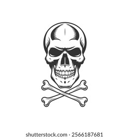 Skull and Crossbones vintage illustration