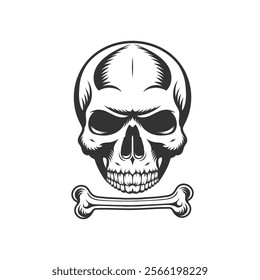 Skull and Crossbones vintage illustration