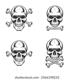 Skull and Crossbones vintage illustration