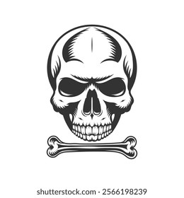 Skull and Crossbones vintage illustration