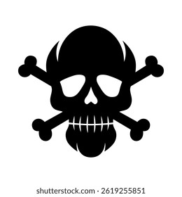skull and crossbones vintage style silhouette graphic vector