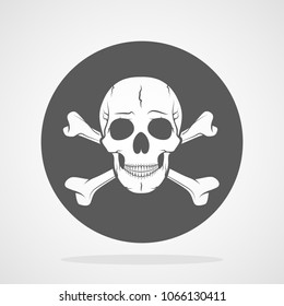 Skull and crossbones, warning logo or attention icon. Vector illustration. A mark of the danger warning isolated