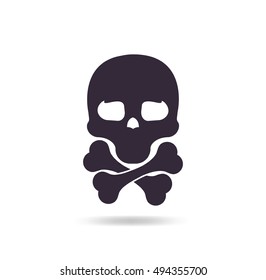 Skull and crossbones. warning sign