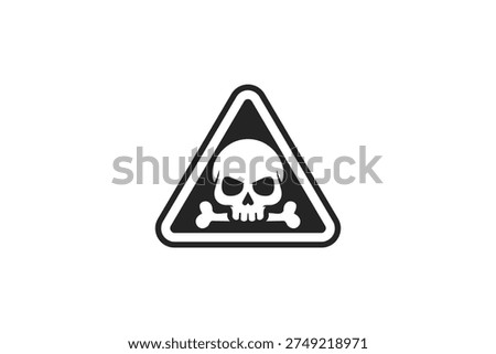 Skull and Crossbones Warning Sign hand drawn realistic