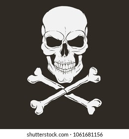 skull and crossbones.Prints design.Vector illustration