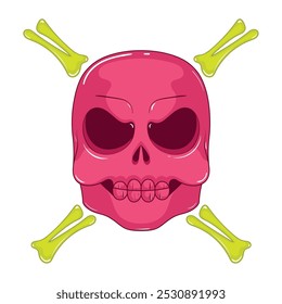 Skull and crossed bones illustration, Vector