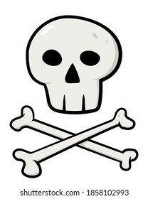 Skull with crossed bones. Pirate symbol