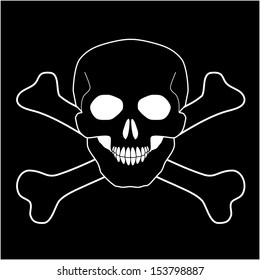 Skull with crossed bones, Vector icon