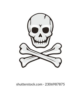 Skull and crossed bones vector illustration