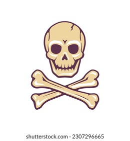 Skull and crossed bones vector illustration