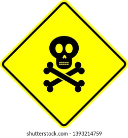 Skull Crossed Bones Warning Sign Stock Vector (Royalty Free) 1393214759 ...