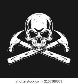 skull and crossed hammer illustration