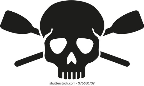 Skull with crossed paddles