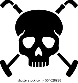 Skull with crossed polo rackets