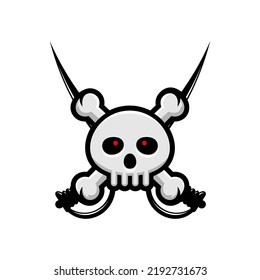 skull and crossed sword vector design