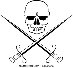 Skull with crossed swords