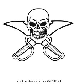 Skull Crossed Swords Stock Vector (royalty Free) 499818421 