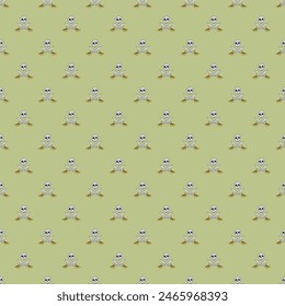 Skull and crossed swords Seamless Pattern. Cartoon Pirate elements and objects. background. Vector illustration.