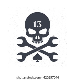 Skull and crossed wrenches
