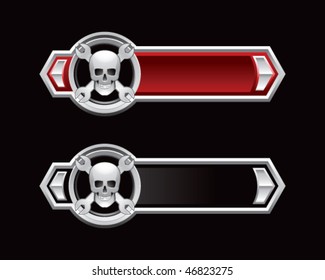 skull and crossed wrenches red and black arrows