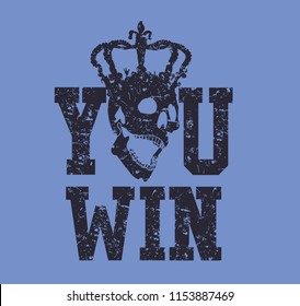 skull with crown graphic design vector art