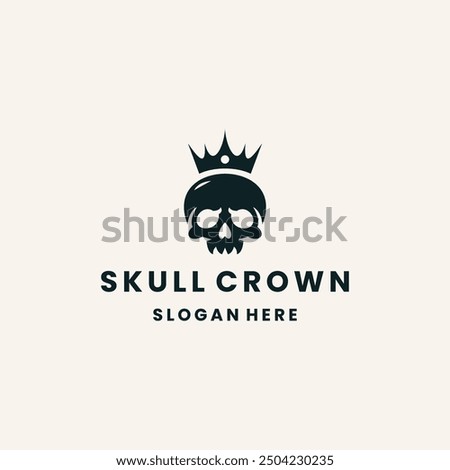 Skull crown logo design template vector illustration On White background