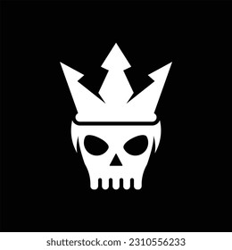 Skull and crown logo icon vector illustration