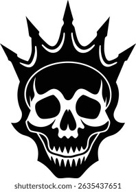 Skull crown silhouette vector illustration design
