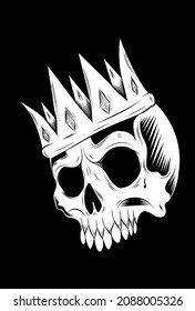 Skull and crown vector illustration