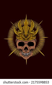 Skull with crown vector illustration