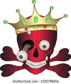 
skull and crown vector illustration. illustration for t-shirt print. t-shirtart. t-shirt design.