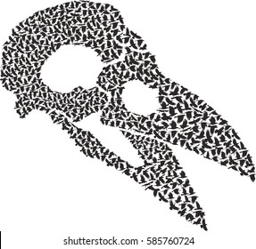 Skull with Crows