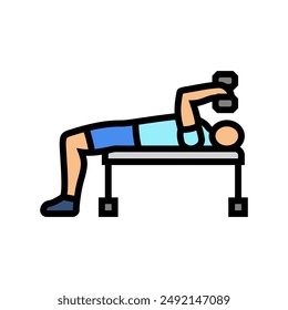 skull crushers arm fitness exercise color icon vector. skull crushers arm fitness exercise sign. isolated symbol illustration