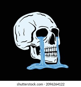 skull cry head blue hand drawing for tattoo,design tshirt,and many more.free vector