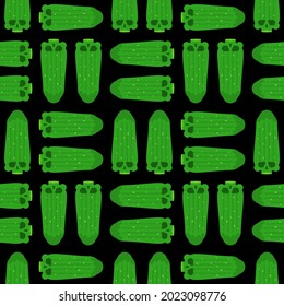 Skull Cucumber pattern seamless. Deadly scary vegetable background. vector texture