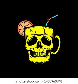 SKULL CUP COCKTAIL COLOR BLACK BACKGROUND