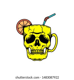 SKULL CUP COCKTAIL COLOR WHITE BACKGROUND