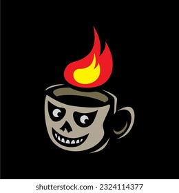 Skull cup mascot, suitable for business logo, community, symbol or graphic needs.