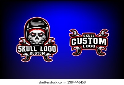 Skull Custom Mascot Sport Logo 
