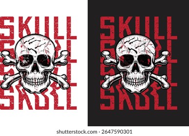 Skull custom vintage typography t-shirt design