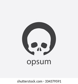 skull cut identity template icon design element