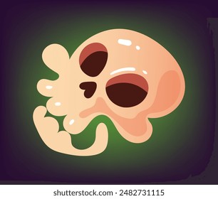 Skull cute skeleton bone dead isolated on background concept. Vector graphic design element illustration