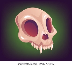 Skull cute skeleton bone dead isolated on background concept. Vector graphic design element illustration