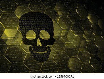 skull cyber circuit future technology concept background