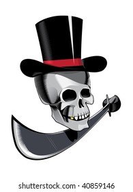 Skull in the cylinder and a sabre