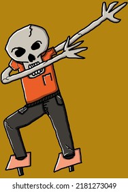 skull dab illustrasion fake dool