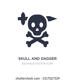 skull and dagger icon on white background. Simple element illustration from Shapes concept. skull and dagger icon symbol design.