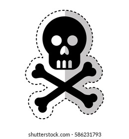skull danger isolated icon