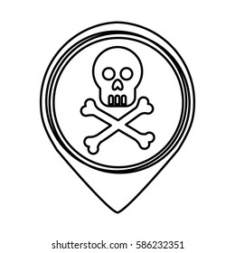 skull danger isolated icon